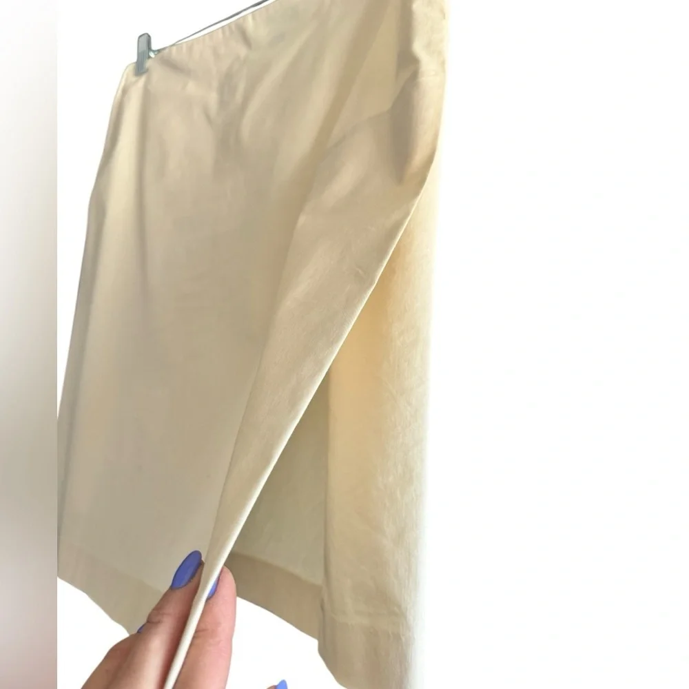 DKNY Ivory Pencil Skirt Size 14 Minimalist Quiet Luxury Coastal Chic Y54